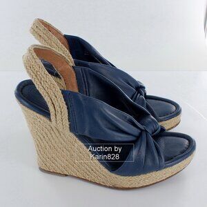 Corso Como "Doze" espadrilles sandals in blue leather size 6 1/2 $160